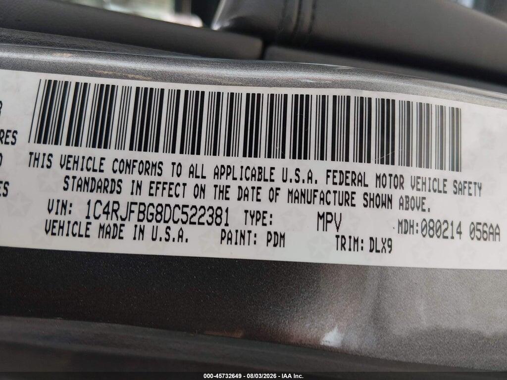 1C4RJFBG8DC522381 2013 JEEP GRAND CHEROKEE photo no. 9