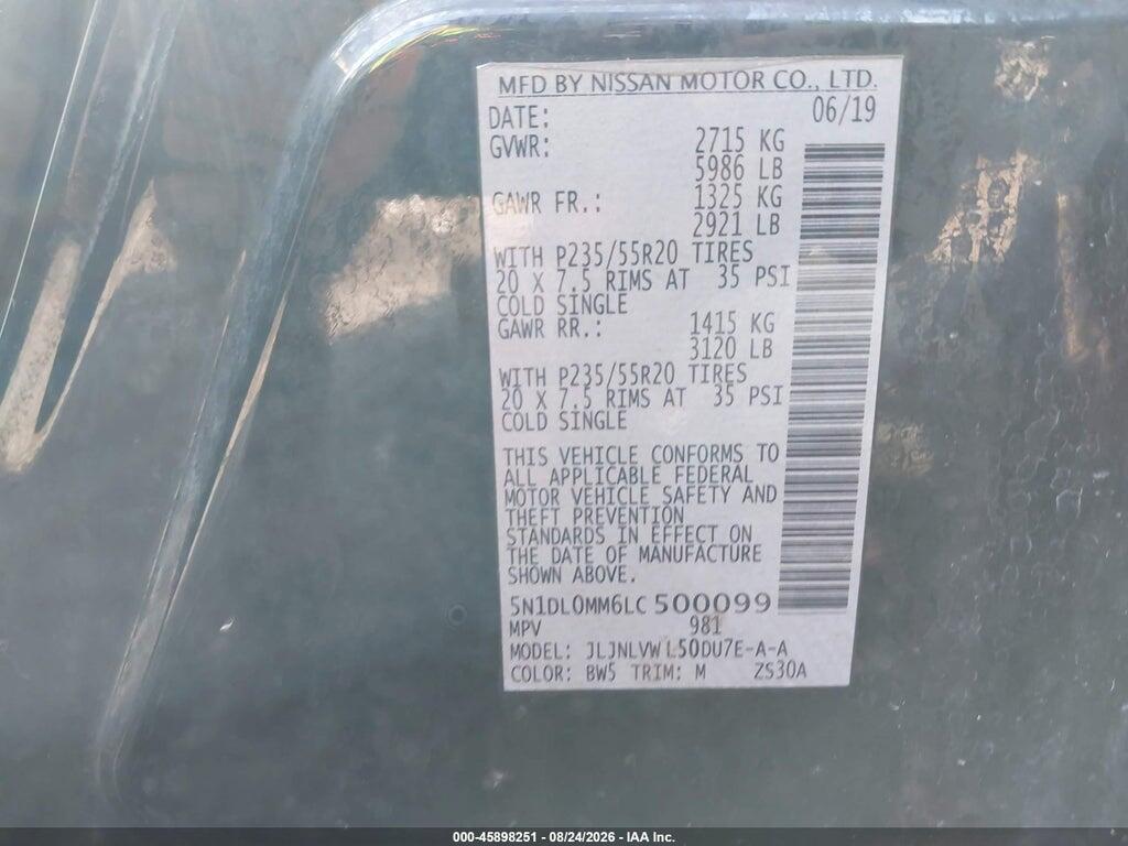 5N1DL0MM6LC500099 2020 INFINITI QX60 photo no. 9