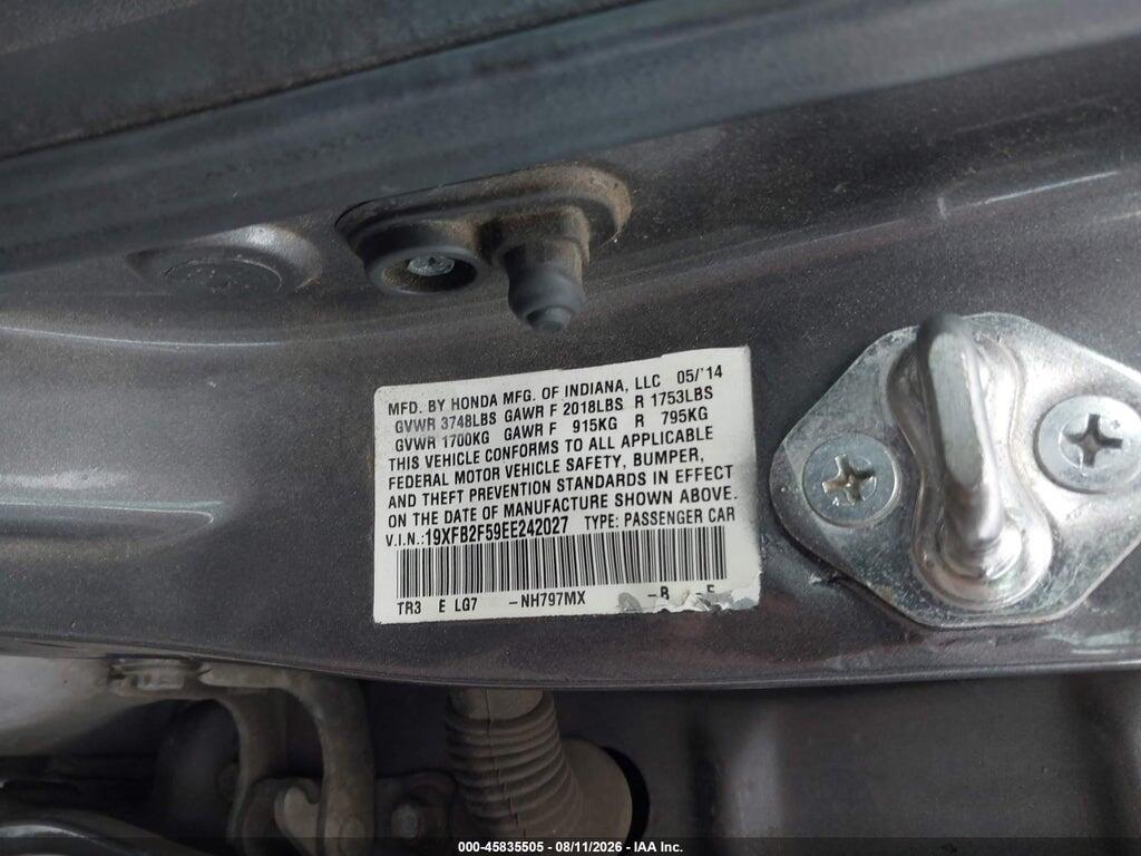 19XFB2F59EE242027 2014 HONDA CIVIC photo no. 9