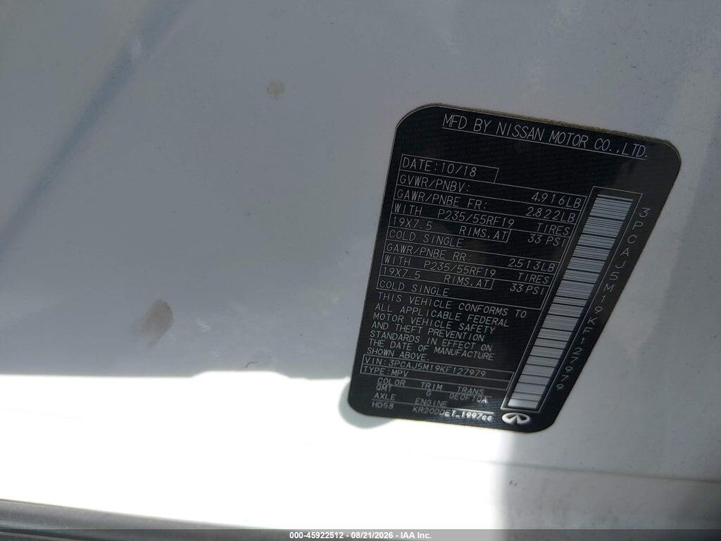 3PCAJ5M19KF127979 2019 INFINITI QX50 photo no. 9