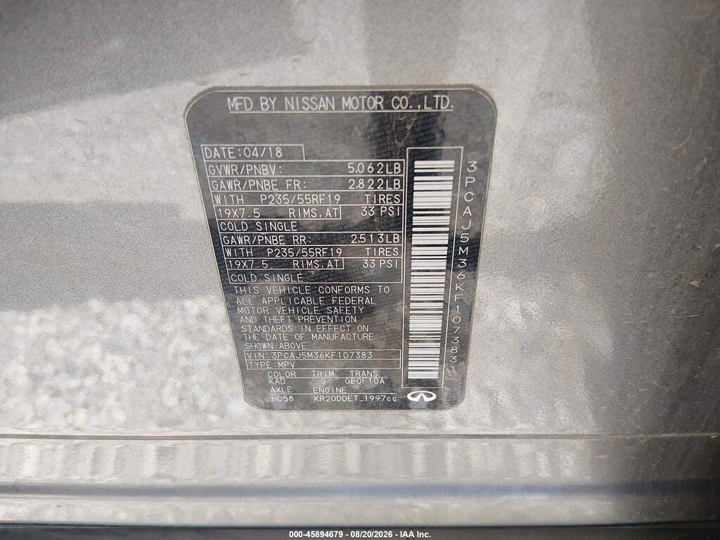 3PCAJ5M36KF107383 2019 INFINITI QX50 photo no. 9
