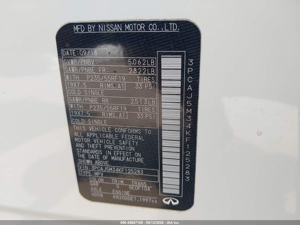 3PCAJ5M34KF125283 2019 INFINITI QX50 photo no. 9