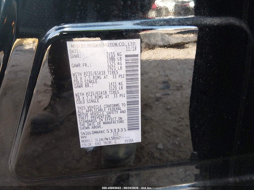 5N1DL0MN4KC533335 2019 INFINITI QX60 photo no. 9