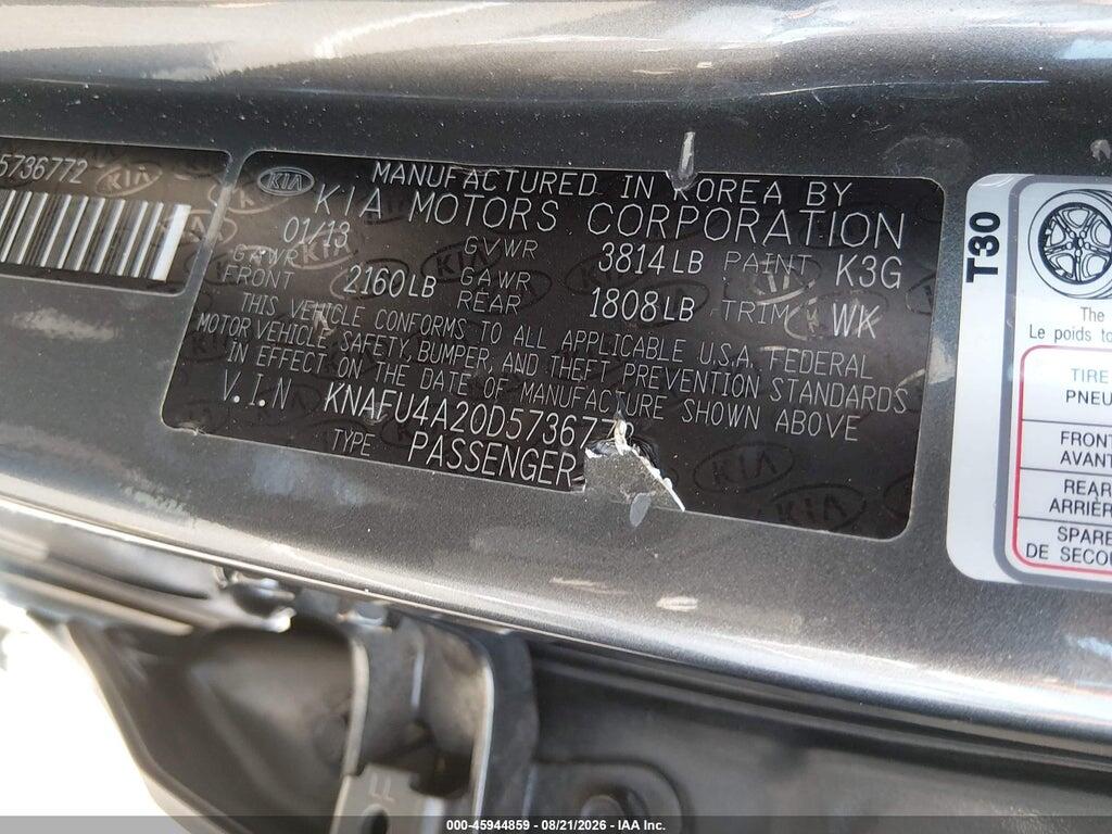 KNAFU4A20D5736772 2013 KIA FORTE photo no. 9