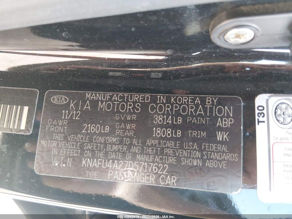 KNAFU4A27D5717622 2013 KIA FORTE photo no. 9