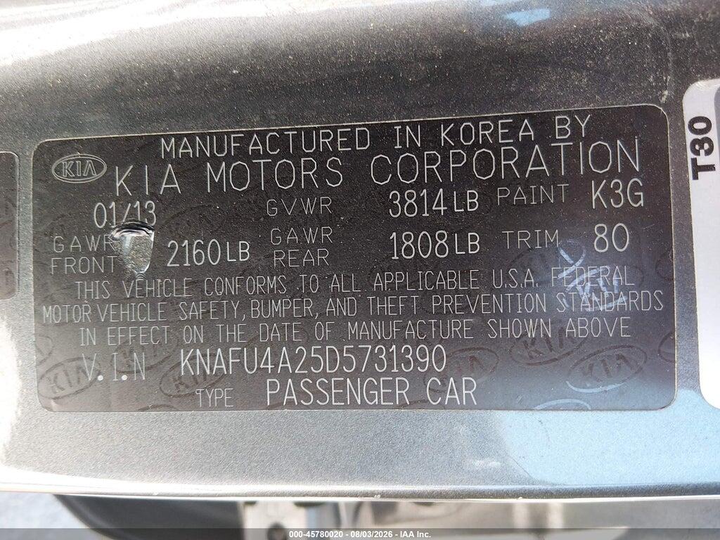 KNAFU4A25D5731390 2013 KIA FORTE photo no. 9