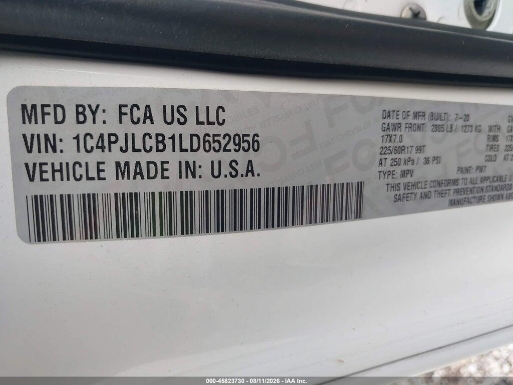 1C4PJLCB1LD652956 2020 JEEP CHEROKEE photo no. 9