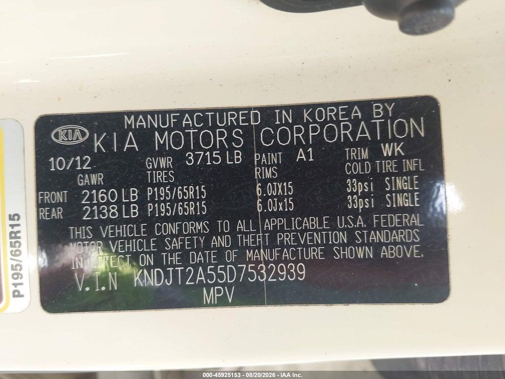 KNDJT2A55D7532939 2013 KIA SOUL photo no. 9