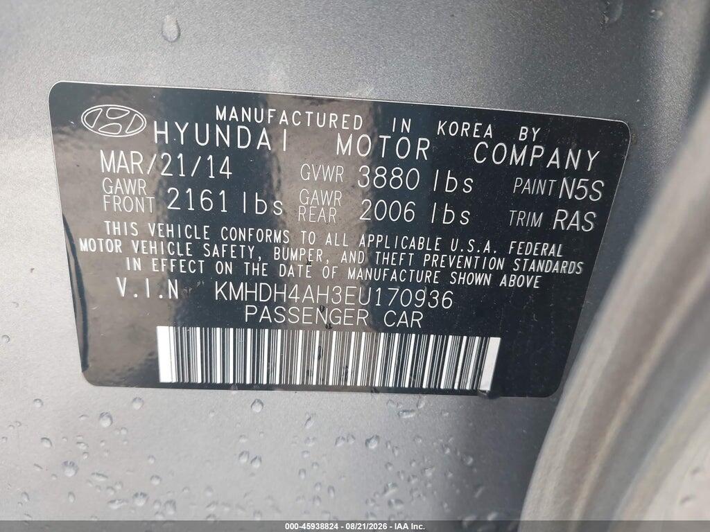 KMHDH4AH3EU170936 2014 HYUNDAI ELANTRA photo no. 9