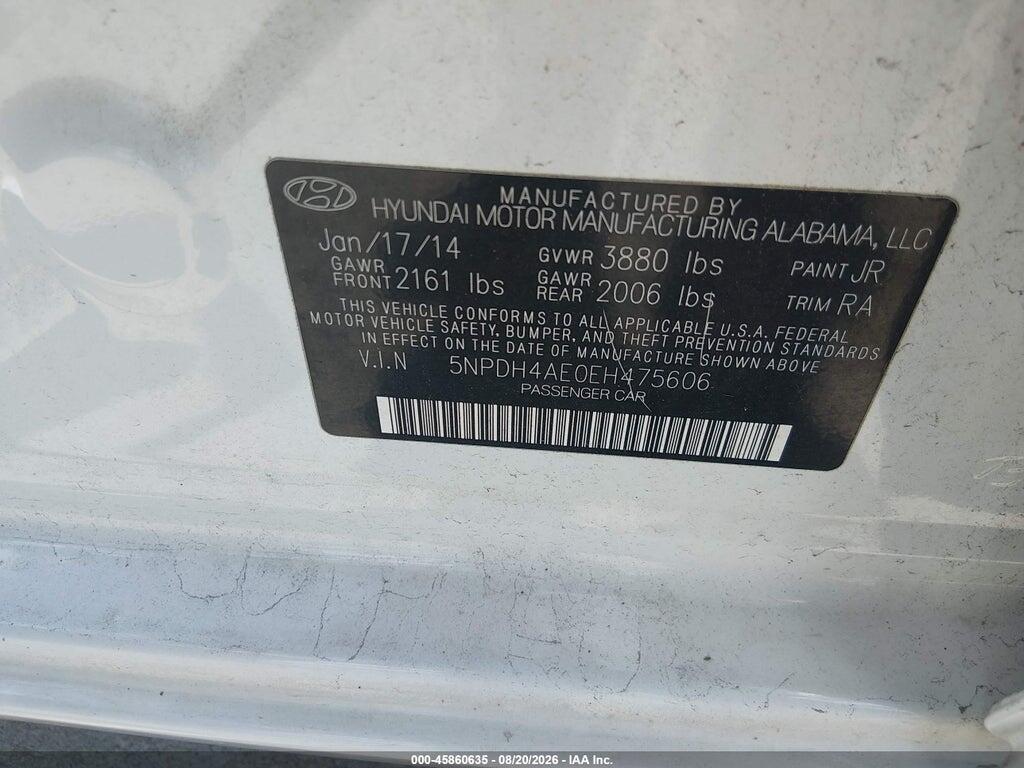 5NPDH4AE0EH475606 2014 HYUNDAI ELANTRA photo no. 9