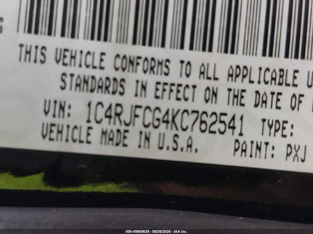 1C4RJFCG4KC762541 2019 JEEP GRAND CHEROKEE photo no. 9