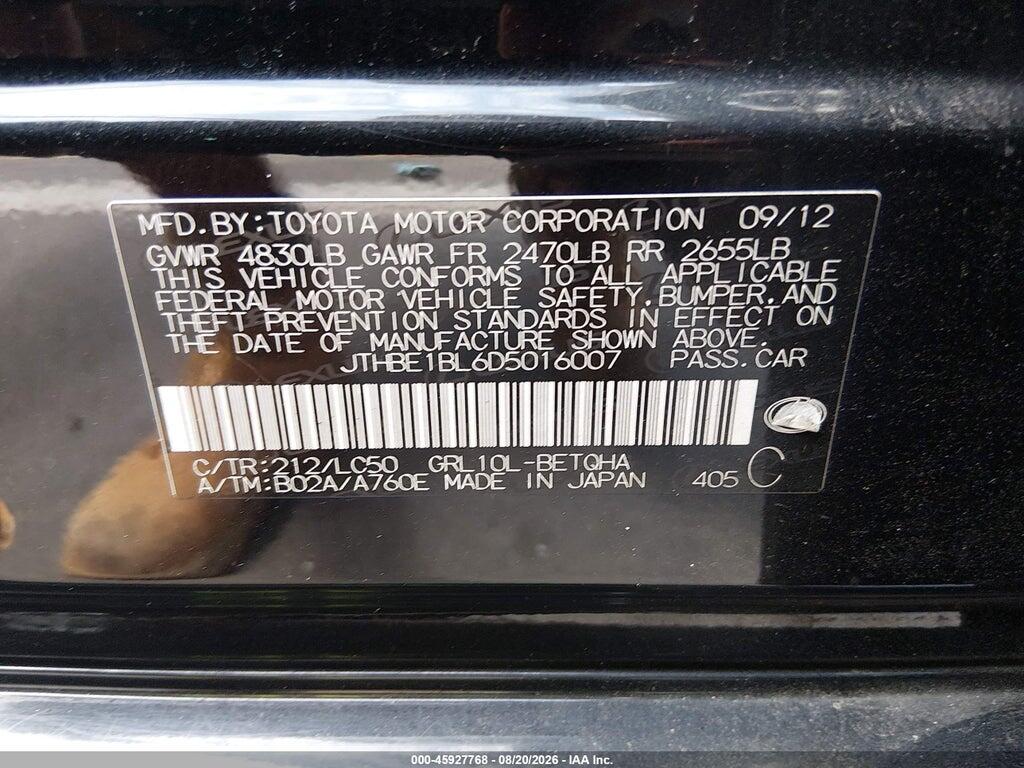 JTHBE1BL6D5016007 2013 LEXUS GS 350 photo no. 9