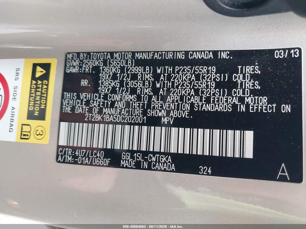 2T2BK1BA5DC202001 2013 LEXUS RX 350 photo no. 9