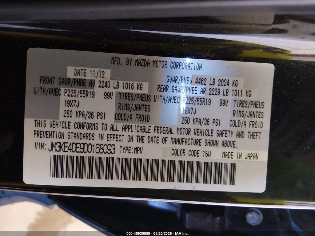 JM3KE4DE9D0168093 2013 MAZDA CX-5 photo no. 9