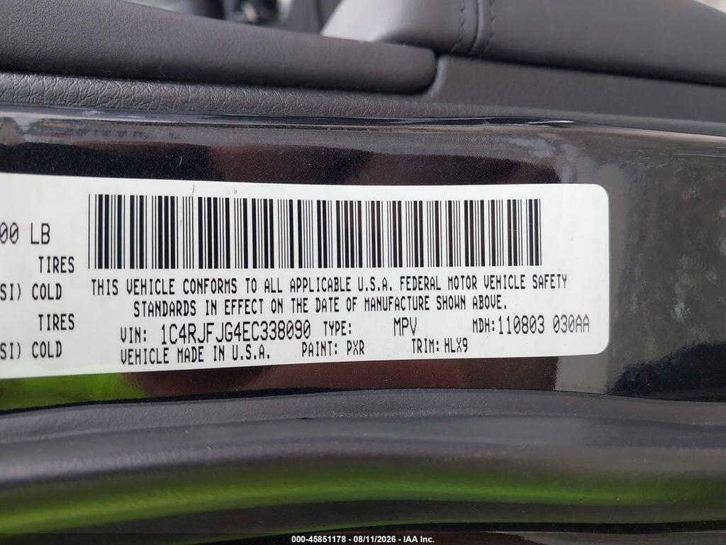 1C4RJFJG4EC338090 2014 JEEP GRAND CHEROKEE photo no. 9
