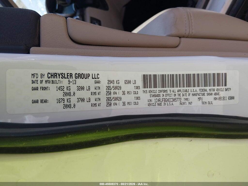 1C4RJFBGXEC305772 2014 JEEP GRAND CHEROKEE photo no. 9