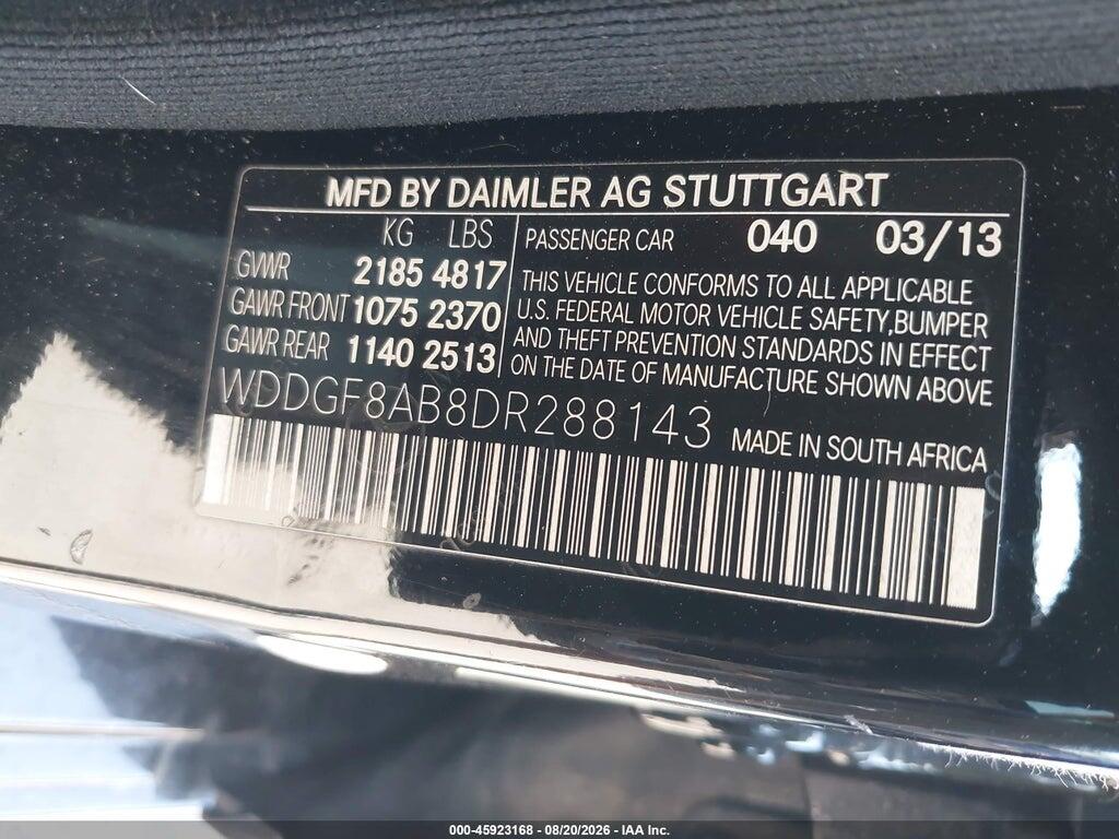 WDDGF8AB8DR288143 2013 MERCEDES-BENZ C 300 photo no. 9