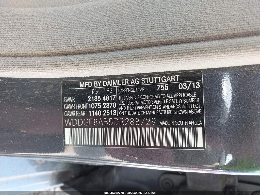 WDDGF8AB5DR288729 2013 MERCEDES-BENZ C 300 photo no. 9