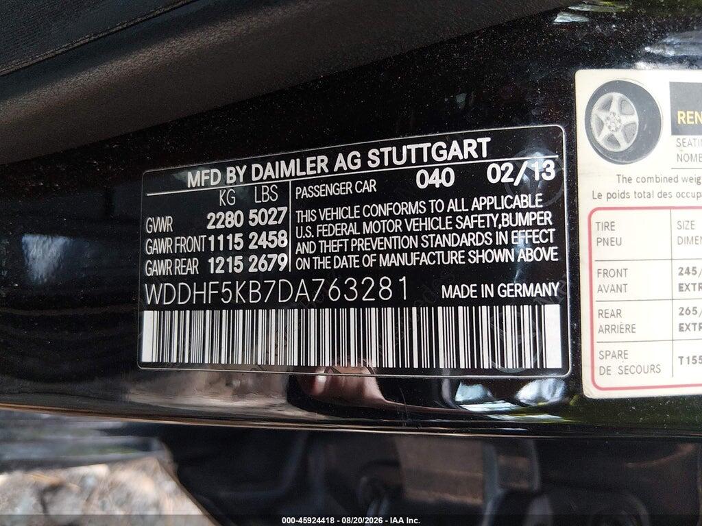 WDDHF5KB7DA763281 2013 MERCEDES-BENZ E 350 photo no. 9