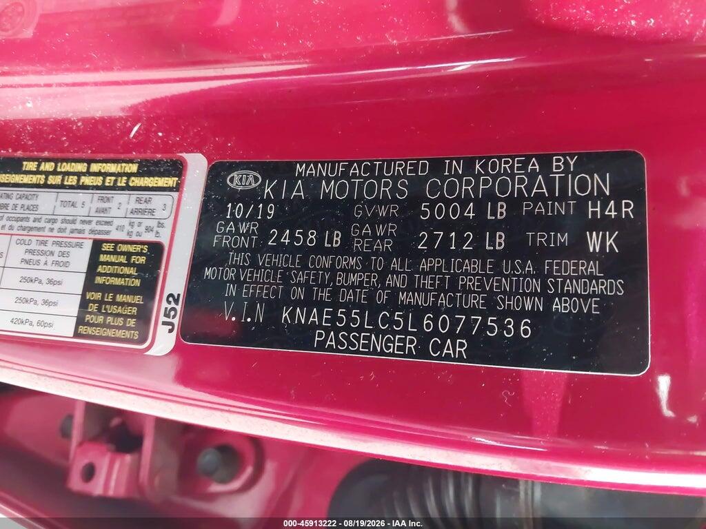 KNAE55LC5L6077536 2020 KIA STINGER photo no. 9
