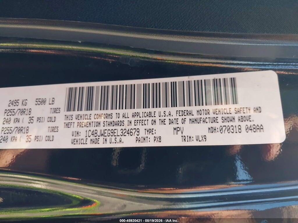 1C4BJWEG9EL324679 2014 JEEP WRANGLER UNLIMITED photo no. 9