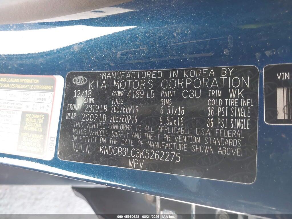 KNDCB3LC3K5262275 2019 KIA NIRO photo no. 9