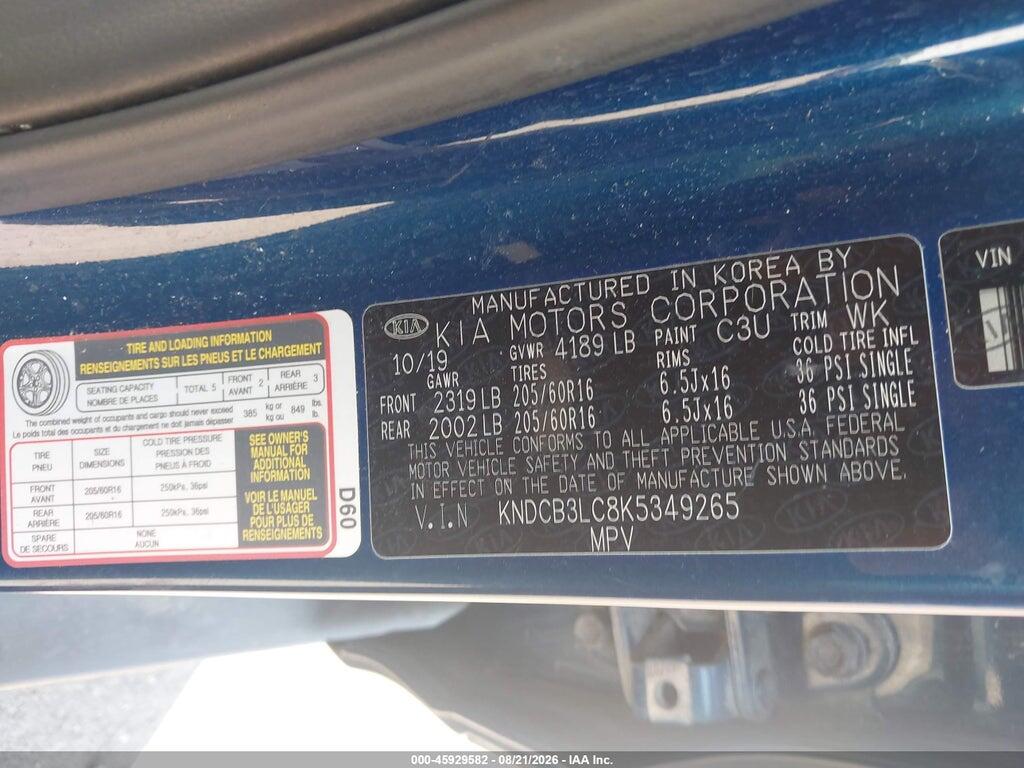 KNDCB3LC8K5349265 2019 KIA NIRO photo no. 9