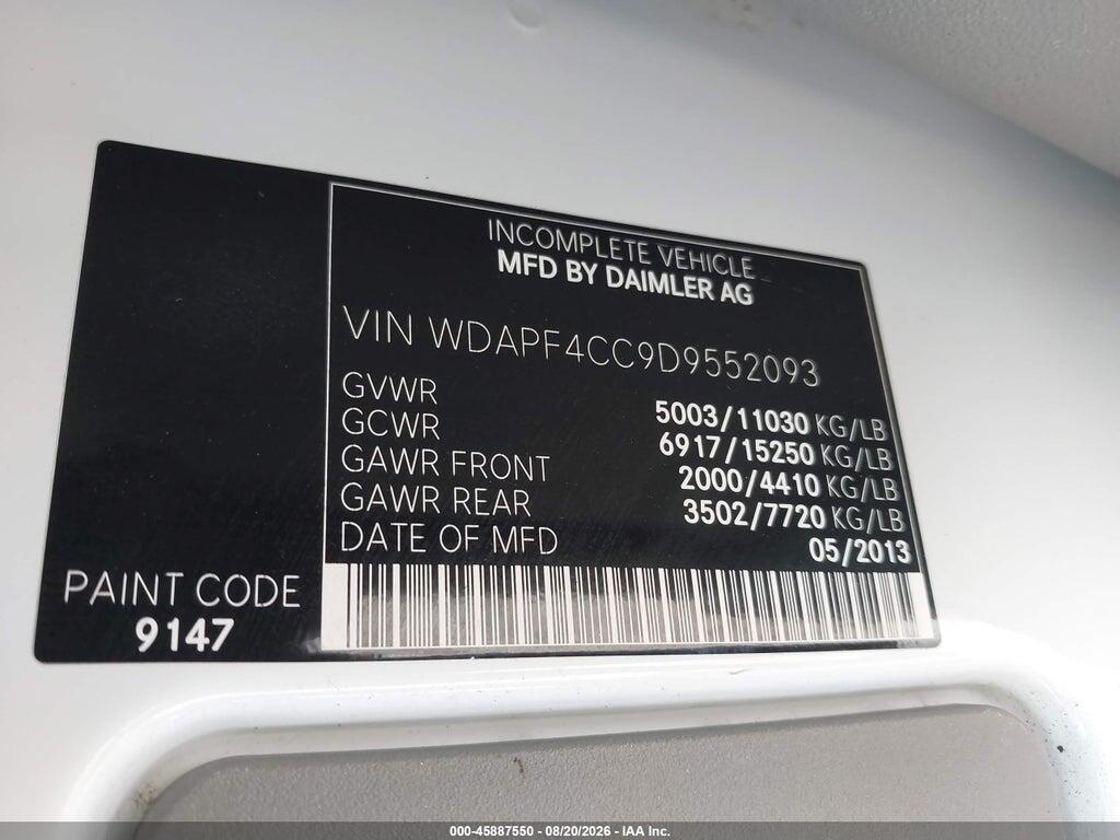 WDAPF4CC9D9552093 2013 MERCEDES-BENZ SPRINTER 3500 photo no. 9
