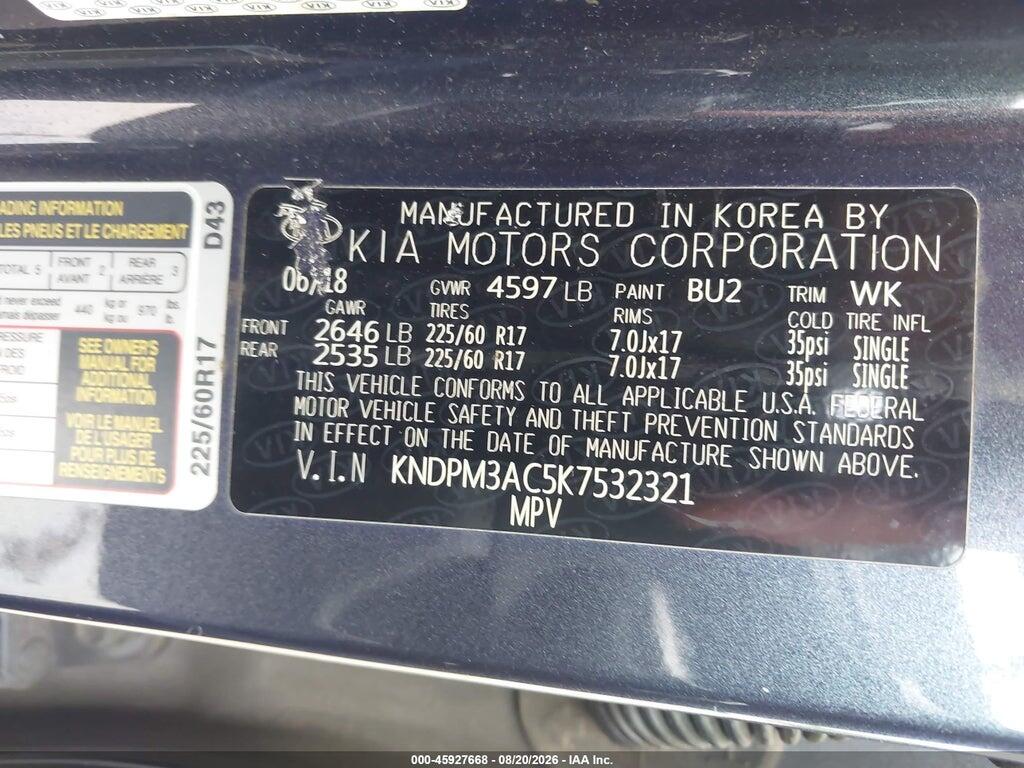 KNDPM3AC5K7532321 2019 KIA SPORTAGE photo no. 9