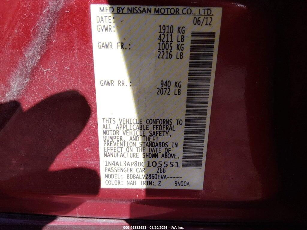 1N4AL3AP8DC105551 2013 NISSAN ALTIMA photo no. 9