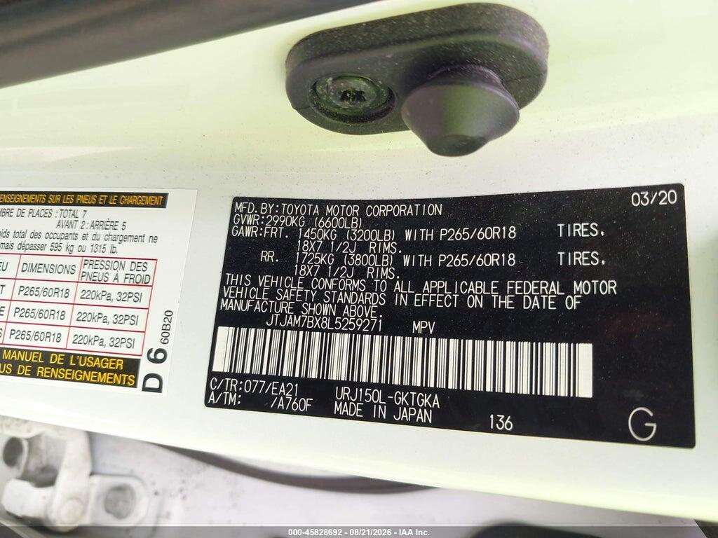 JTJAM7BX8L5259271 2020 LEXUS GX 460 photo no. 9