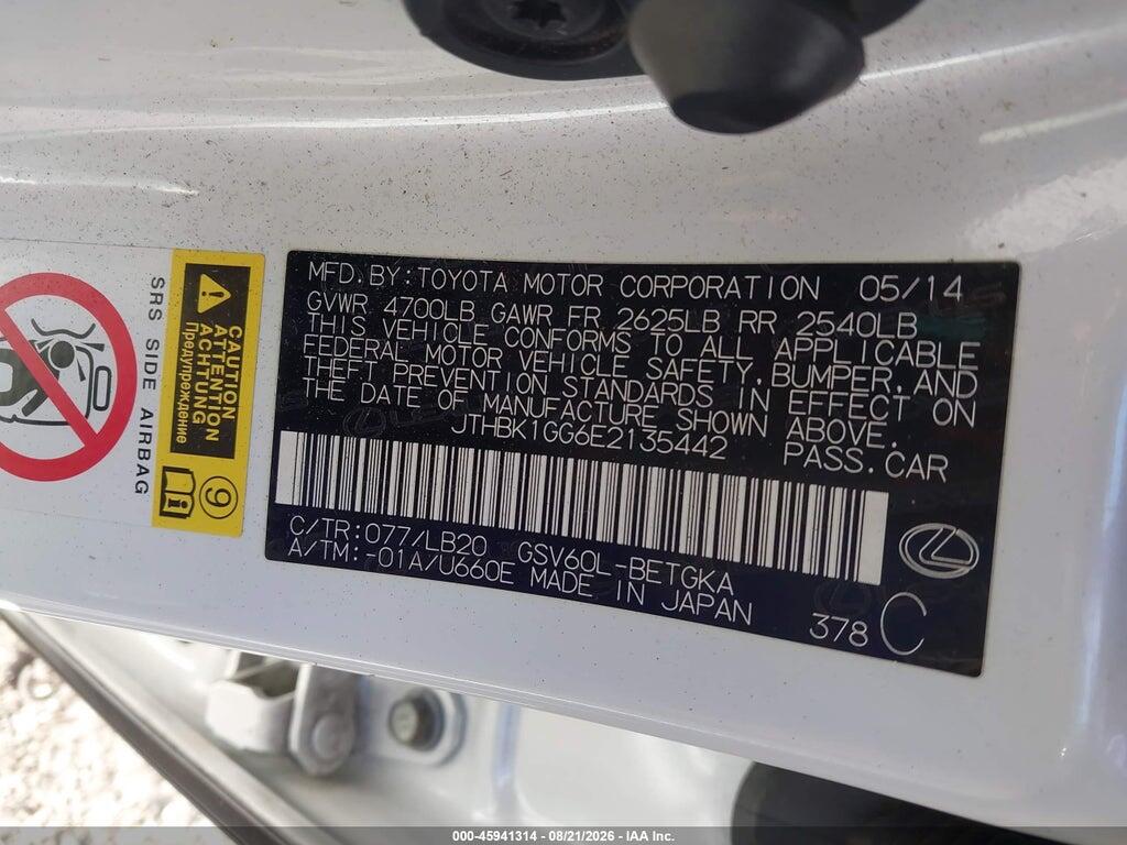 JTHBK1GG6E2135442 2014 LEXUS ES 350 photo no. 9