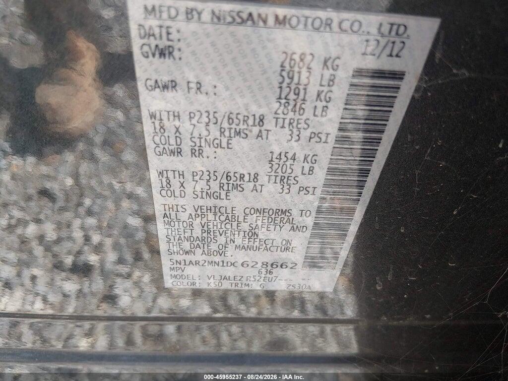 5N1AR2MN1DC628662 2013 NISSAN PATHFINDER photo no. 9