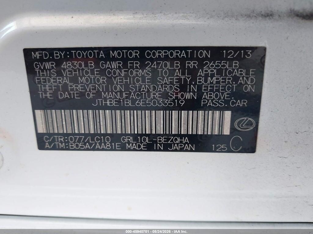 JTHBE1BL6E5033519 2014 LEXUS GS 350 photo no. 9