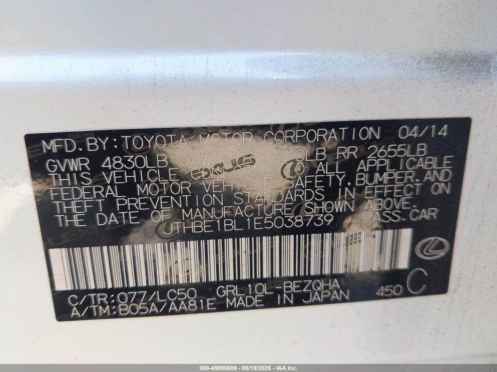 JTHBE1BL1E5038739 2014 LEXUS GS 350 photo no. 9