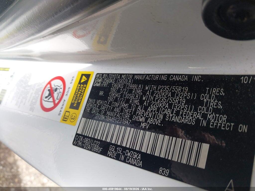 2T2BK1BAXEC231947 2014 LEXUS RX 350 photo no. 9
