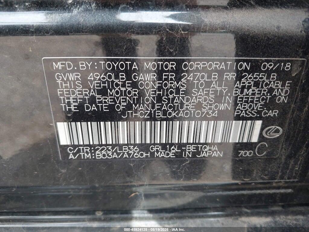 JTHCZ1BL0KA010734 2019 LEXUS GS 350 photo no. 9
