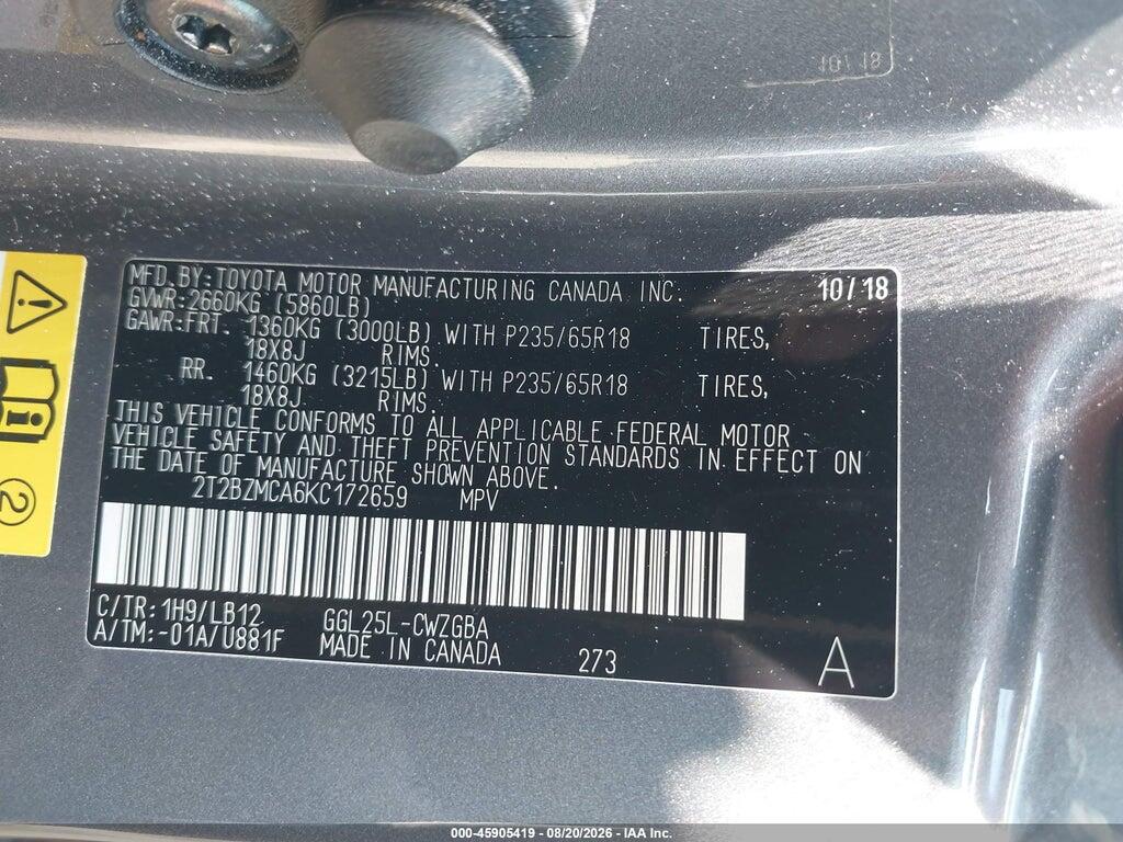 2T2BZMCA6KC172659 2019 LEXUS RX 350 photo no. 9