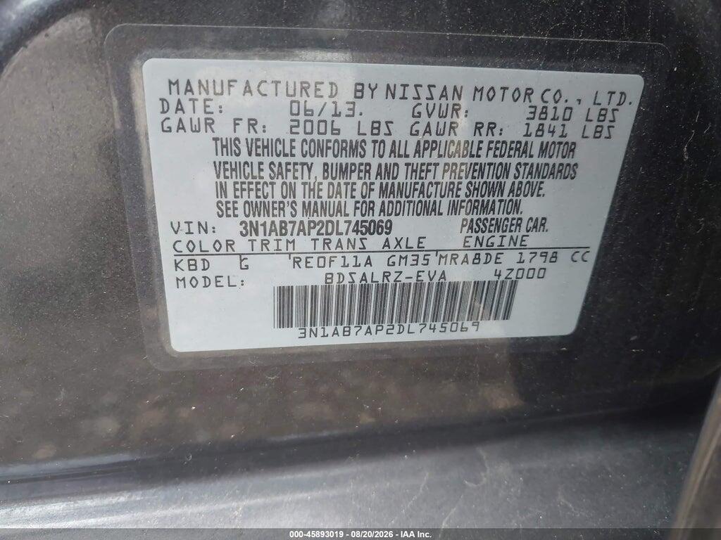 3N1AB7AP2DL745069 2013 NISSAN SENTRA photo no. 9