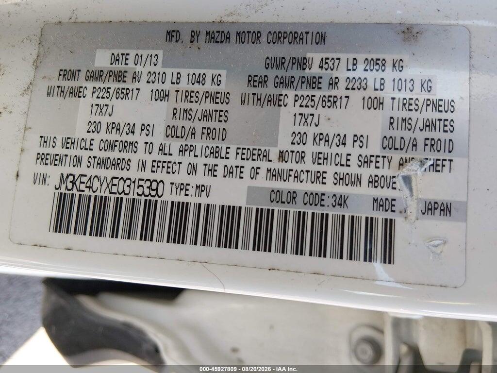 JM3KE4CYXE0315390 2014 MAZDA CX-5 photo no. 9