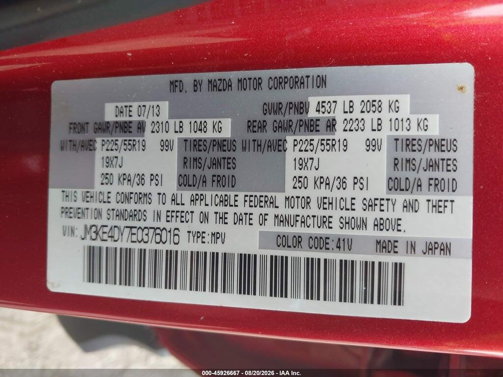JM3KE4DY7E0376016 2014 MAZDA CX-5 photo no. 9