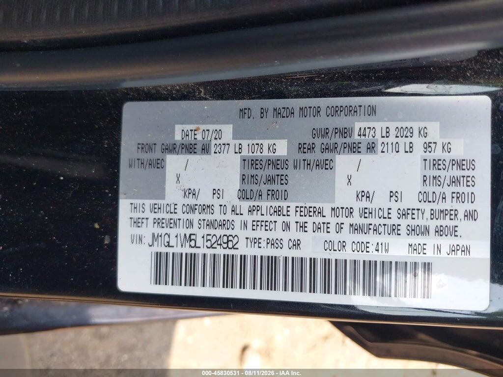 JM1GL1VM5L1524962 2020 MAZDA MAZDA6 photo no. 9