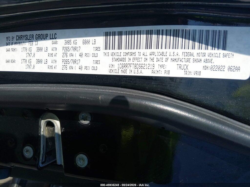 1C6RR7FT8DS621219 2013 RAM 1500 photo no. 9