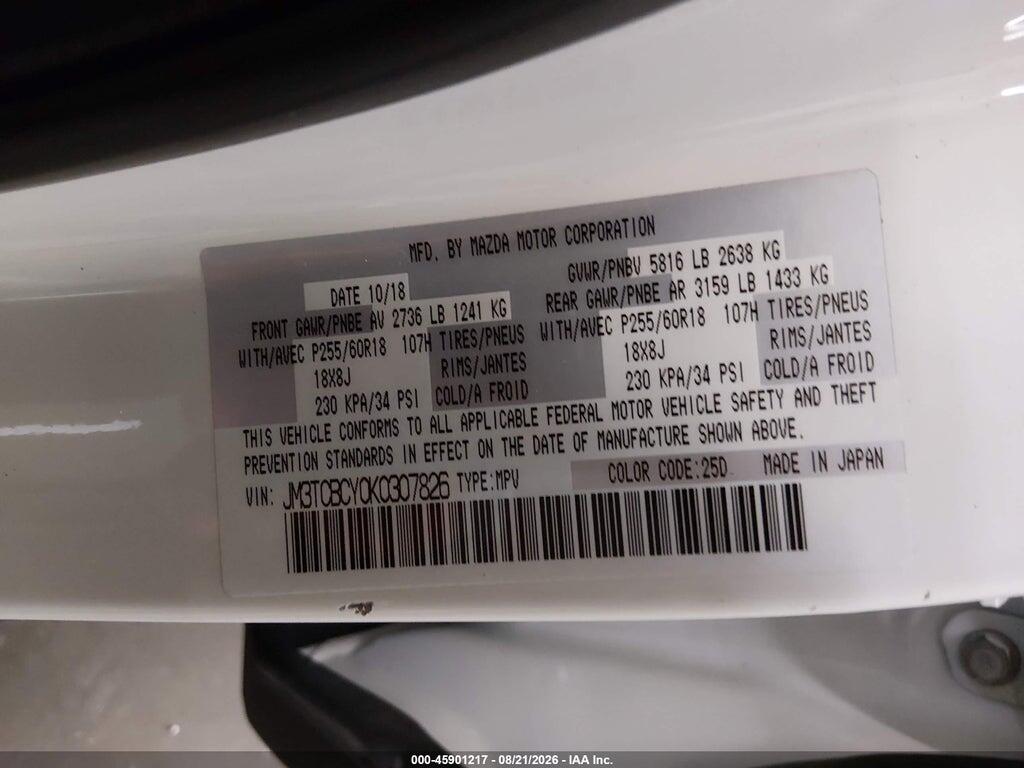 JM3TCBCY0K0307826 2019 MAZDA CX-9 photo no. 9