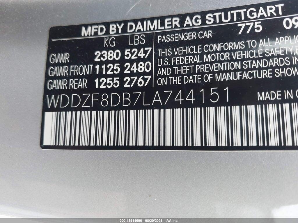 WDDZF8DB7LA744151 2020 MERCEDES-BENZ E 350 photo no. 9