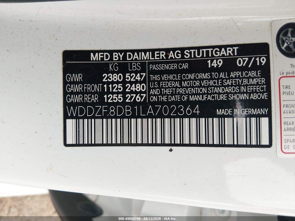 WDDZF8DB1LA702364 2020 MERCEDES-BENZ E 350 photo no. 9