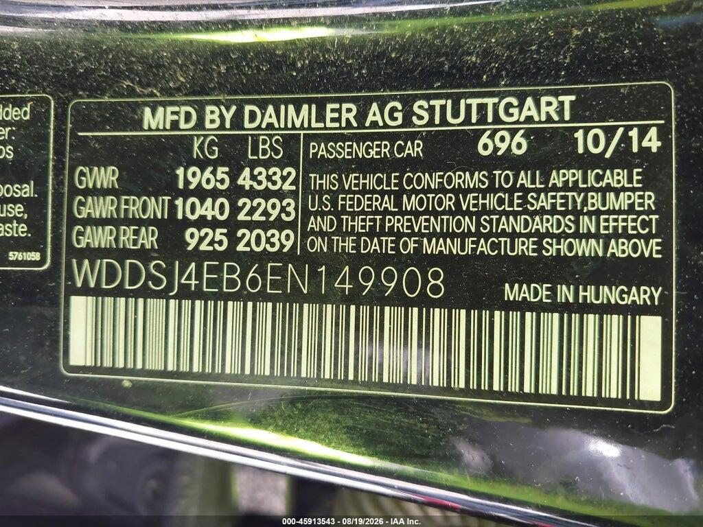 WDDSJ4EB6EN149908 2014 MERCEDES-BENZ CLA 250 photo no. 9