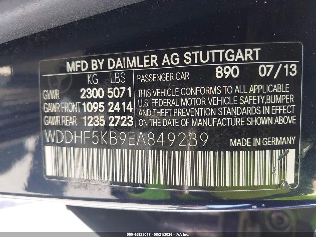 WDDHF5KB9EA849239 2014 MERCEDES-BENZ E 350 photo no. 9
