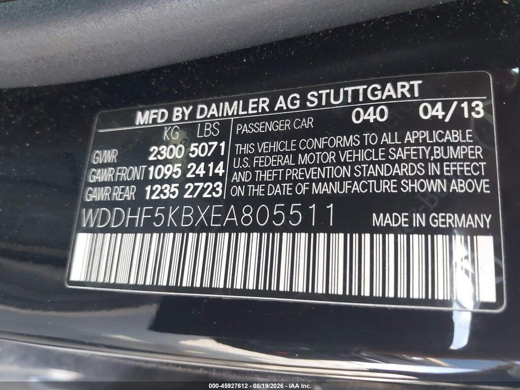 WDDHF5KBXEA805511 2014 MERCEDES-BENZ E 350 photo no. 9