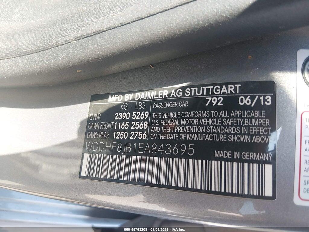WDDHF8JB1EA843695 2014 MERCEDES-BENZ E 350 photo no. 9